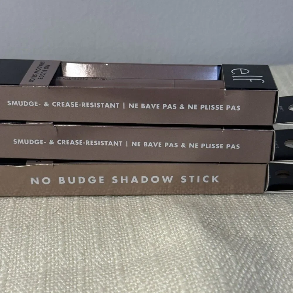 Lot Of 3 New ELF No Budge Shadow Stick, Smudge-Proof Eyeshadow Magnetic Pull